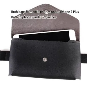 Stylish black faux leather waist bag for women fitting smartphones up to 5.5 inches