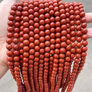 Natürliche rote Jaspis-Rundperlen für die Herstellung von DIY-Schmuckarmbändern