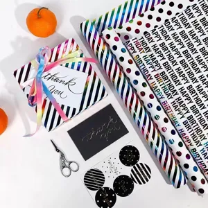 Veelkleurig Regenboog Brons Cadeauverpakking Papier Groot Kunstdruckpapier Holografische Laser Verpakking Voor Valentijnsdag Verjaardag Feest Sterren Harten Stippen Strepen Patronen
