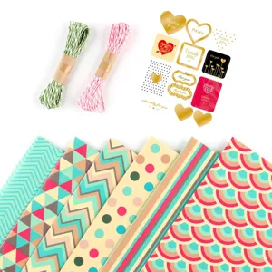 Set Carta Regalo Sfumata Multicolore Motivo Scaglie Pesce Pois Onde Carta Patinata Per Compleanno San Valentino Fai Da Te