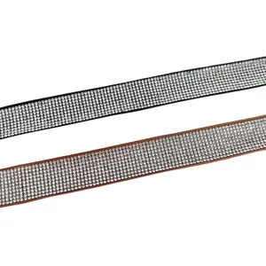 Elegantes cinturones de diamantes de imitación para mujer en negro y marrón con brillo