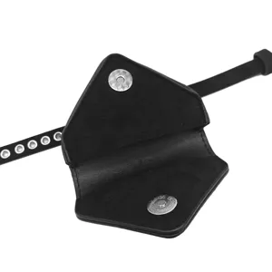 Elegant black suede triangle waist bag for women to carry lipstick and earphones