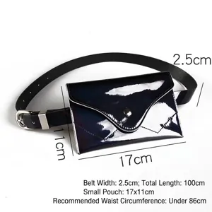 Marsupio laser olografico da donna alla moda con cintura regolabile e piccola pochette