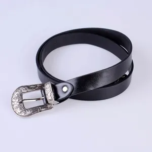 Cintura da Donna Western Vintage con Doppia Fibbia Intagliata Cintura in Pelle PU Y2K Retrò Accessori con Fibbia ad Ardiglione Floreale