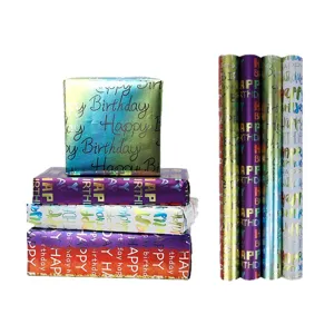 Buntes, alubeschichtetes Geburtstags-Geschenkpapier mit glänzendem Finish und Happy Birthday Aufdruck