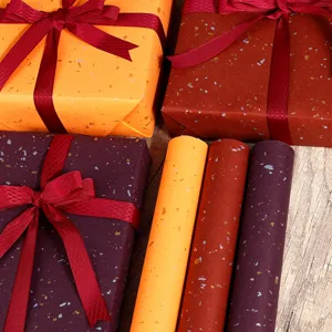 Luxury Kraft Paper Gift Wrapping Paper Starry Gold Foil Brownie Red Wine Orange Purple Star Elegant Gift Packaging For Wedding Birthday