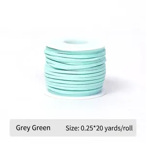 Mint green faux suede cord spool for gift wrapping and floral arrangements, 20 yards