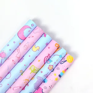 Cute cartoon baby gift wrapping paper rolls for baby shower and birthday presents