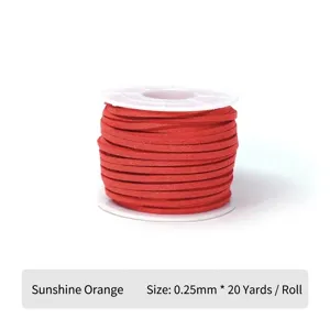 Sunshine orange faux suede leather cord 0.25 x 20 yards spool for floral wrapping