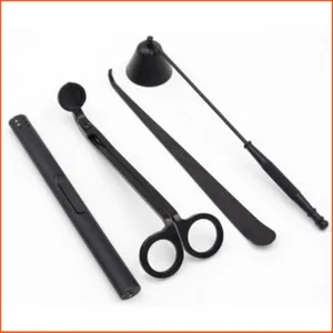 Set professionale 4 pezzi per la cura delle candele in acciaio inossidabile nero opaco