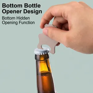 Peso magnético para mantel de acero inoxidable con forma de oso y abrebotellas oculto