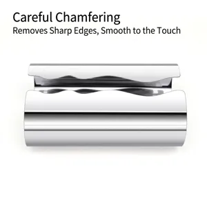 Modern mirror-finish stainless steel tissue box with wave opening design