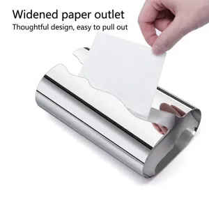 Modern mirror finish stainless steel tissue box with a widened opening for easy paper extraction