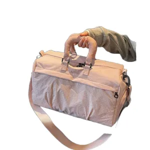 Pink lightweight travel duffel bag for women, large capacity sport gym bag