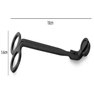Tijeras corta pabilos negras profesionales con 18 cm de largo y 5,6 cm de ancho