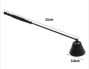 Schwarzer Kerzenlöscher aus Edelstahl mit 21 cm Länge und 3,8 cm Durchmesser