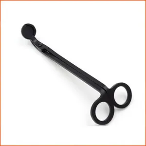 Tijeras para Mechas de Velas de Acero Inoxidable Negro Mate Cabeza Redonda Apagavelas Herramienta Adorno Decorativo para Hogar