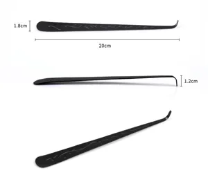Dimensions détaillées du crochet pour mèche de bougie en métal noir de 20 cm de long