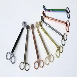 Premium stainless steel candle wick trimmers in diverse metallic finishes and colors