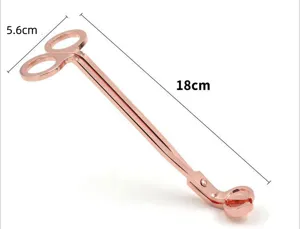Roségoldene Kerzendochtschere, 18 cm Länge, praktisches Zubehör für die Kerzenpflege zu Hause