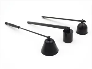 Set di spegnicandele in acciaio inossidabile nero con campana e coperchio cilindrico