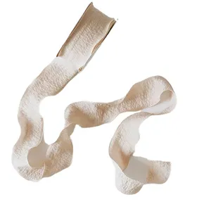 Cream color 4cm ruffled fishtail yarn bubble ribbon for bouquet and cake decoration