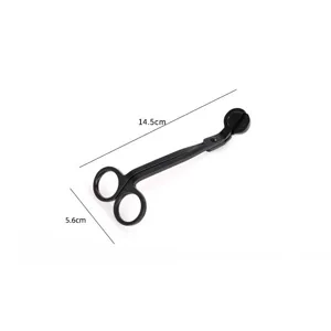 Coupe-mèche de bougie professionnel en acier inoxydable noir mat pour bougies parfumées