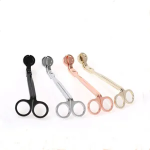 Lot de 4 coupe-mèches de bougie en acier inoxydable aux multiples finitions métalliques