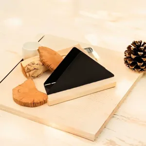 Modern black triangle stainless steel napkin holder rack for restaurant and home dining table decor