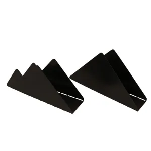 Modern black stainless steel mountain peak and triangle napkin holders for tables