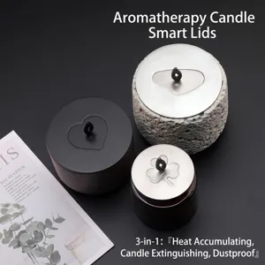 Stainless Steel Candle Topper Smart Lid For Jar Candles Windproof Dustproof Heat Concentrating Candle Accessory Modern Minimalist Home Decor