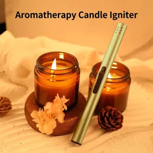 Accendino per Candele in Alluminio Esteso Accenditore a Gas Ricaricabile per Casa Cucina Candele Profumate Camino Griglia Stufa