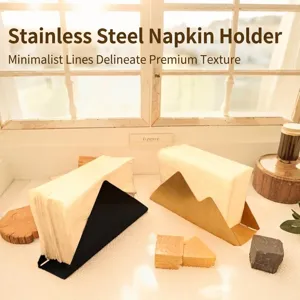 Creative Stainless Steel Napkin Holder Mountain Peak Shape Paper Towel Rack Decorative Table Tissue Stand For Restaurant Cafe Hotel Home