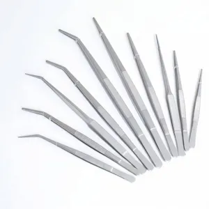 Pince d'Aquarium Professionnelle en Acier Inoxydable Droite Courbée Pinces de Nourrissage pour Reptiles Outils de Précision à Long Manche