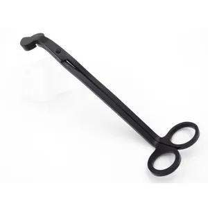 Elegantes tijeras cortapabilos negro mate con cabeza redonda para velas aromáticas