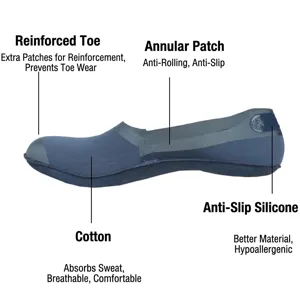 Hochwertige blaue unsichtbare Socken aus Baumwolle mit rutschfestem Silikon an der Ferse