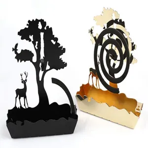 Soporte decorativo de metal para espirales antimosquitos con diseño de ciervo