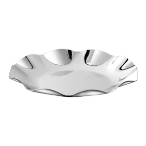 Plateau a fruits en acier inoxydable plat de service decoratif bord ondule moderne