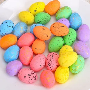 Colorful speckled foam Easter eggs for DIY festive party and wreath decorations kit