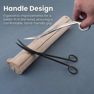Professional aquarium aquascaping scissors with curved and straight stainless steel blades
