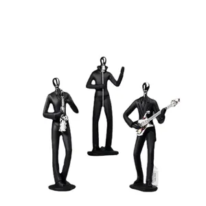 Conjunto de estatuillas de músicos negros nórdicos modernos para decoración minimalista