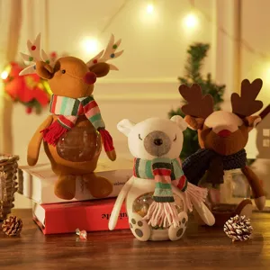 Reindeer and polar bear Christmas candy jars for festive home decoration and gifts.