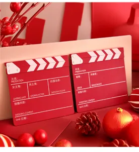 Accessoires de clap de film rouge décoratifs pour photographie de mariage et fête