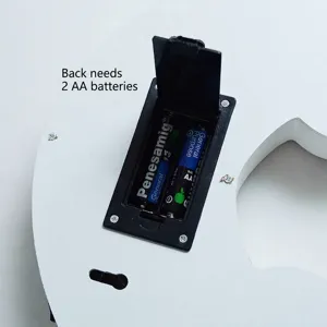 Nordic wooden rainbow LED night light back view showing battery compartment detail