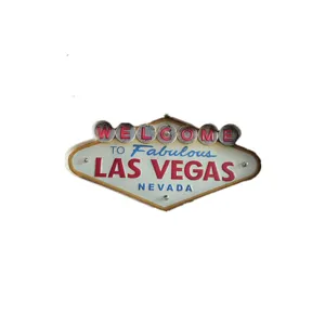 Vintage Las Vegas LED-Blechschild für industrielle Wanddekoration