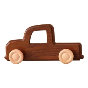 Handcrafted wooden truck-shaped wall hook for kids room decor