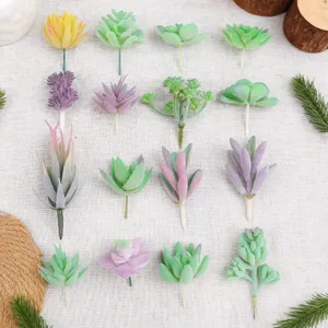 Conjunto de plantas suculentas artificiales realistas para decoración del hogar