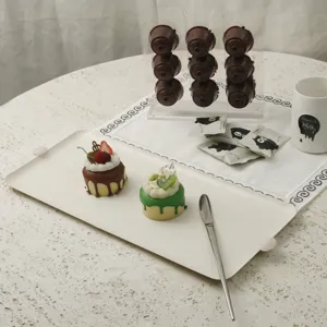 Rechteckiges Eisen Tablett Kuchen Dessert Ausstellungsstand Metall Serviertablett Mit Griffen Für Hochzeit Party Zuhause Dekoration