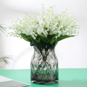 Kunstmatige Lelietje-van-dalen Zijden Bloemen Nep Witte Klokjes Stengels Voor Thuis Decoratie Bruiloft Bruidsboeket Fotografie Props Arrangement