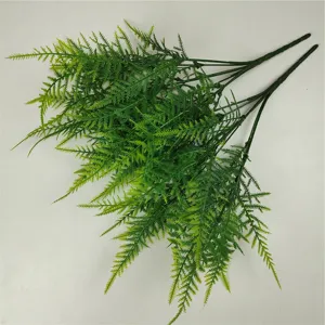 Set de 2 helechos persas artificiales de plástico con 7 ramas para decoración exterior